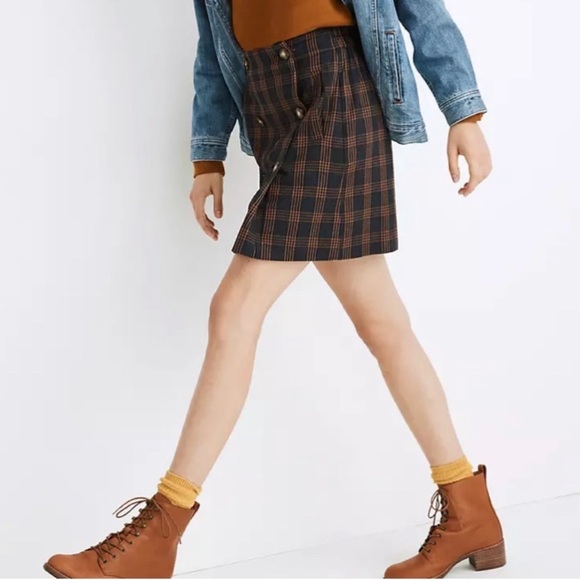 Madewell Plaid Double Breasted Mini Skirt - Picture 4 of 4